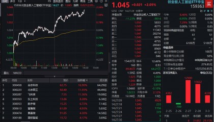 ETF午后资讯|AI芯片暴涨!全志科技等3股涨超11%,创业板人工智能ETF华宝(159363)拉升超2%