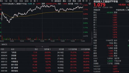ETF盘后资讯|数据软件爆发涨停潮!创业板人工智能ETF华宝(159363)上攻超2%,华宝基金:板块有望重回“双轮驱动”趋势