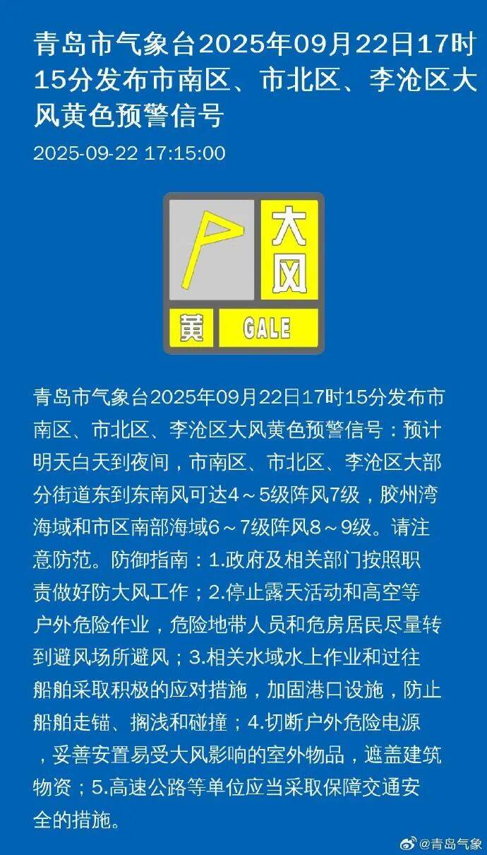 暴雨、大风、大浪来袭!青岛市发布防汛预警!